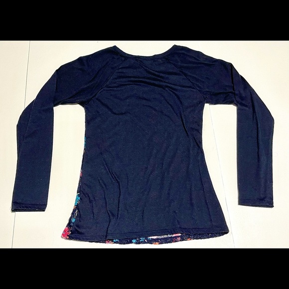 dELiA*s Retro y2k Sheer Black Floral Lace Long-sleeved Blouse - Picture 5 of 6